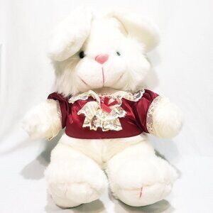 Bunny Rabbit Candy 15" Sitting Plush Stuffed Animal Fluffy Friends Shirt Lace
